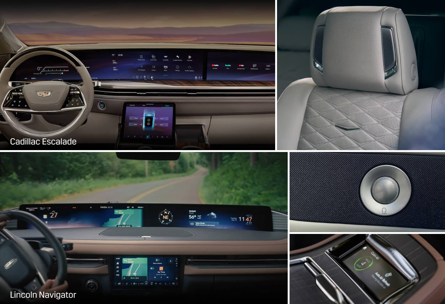 Cadillac Escalade vs. Lincoln Navigator Interior Features & Tech