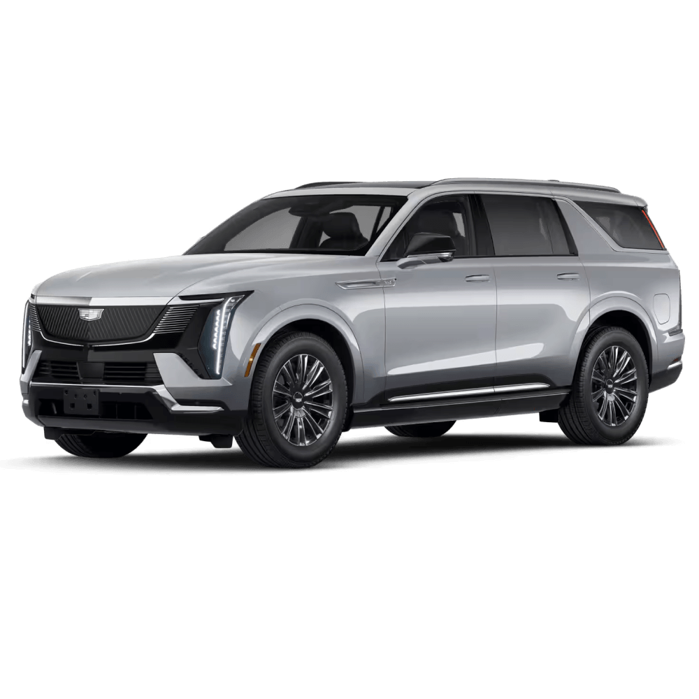2026 Cadiilac Escalade IQL Luxury in Luna Metallic in three quarter angle.