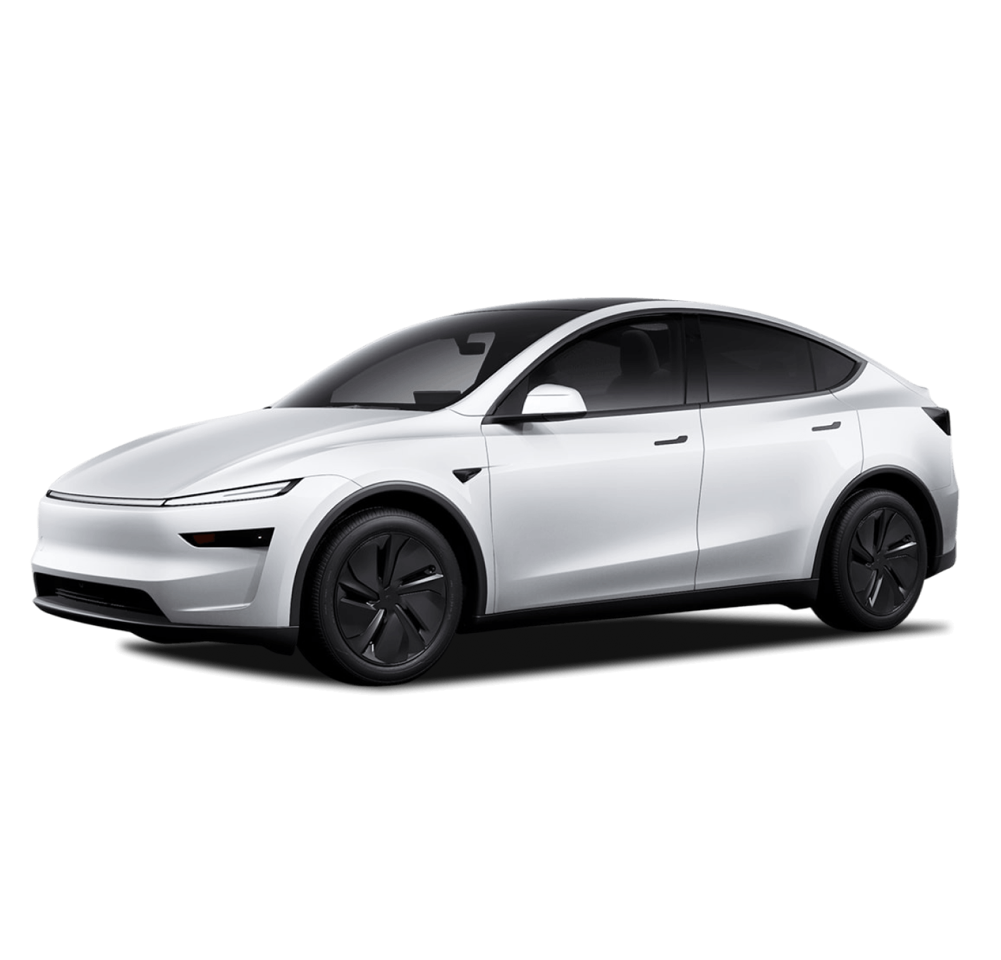 2026 Tesla Model Y Premium in Pearl White Multi-Coat in three quarter angle.