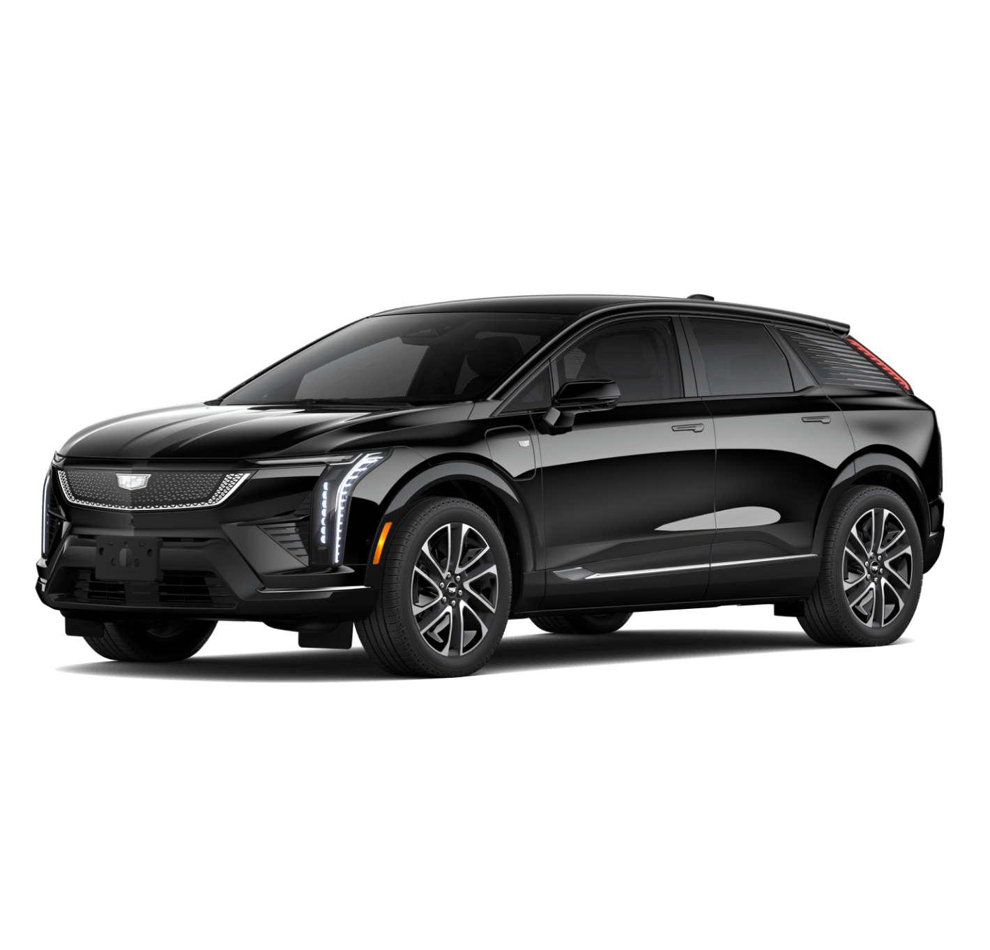 2026 Cadillac Optiq Sport in Black Raven in three quarter angle.